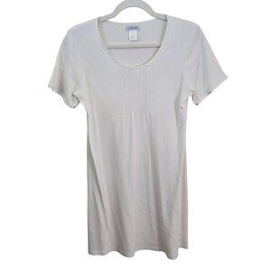 Cotn White Scoop Neck Pima Cotton Night Shirt Size S